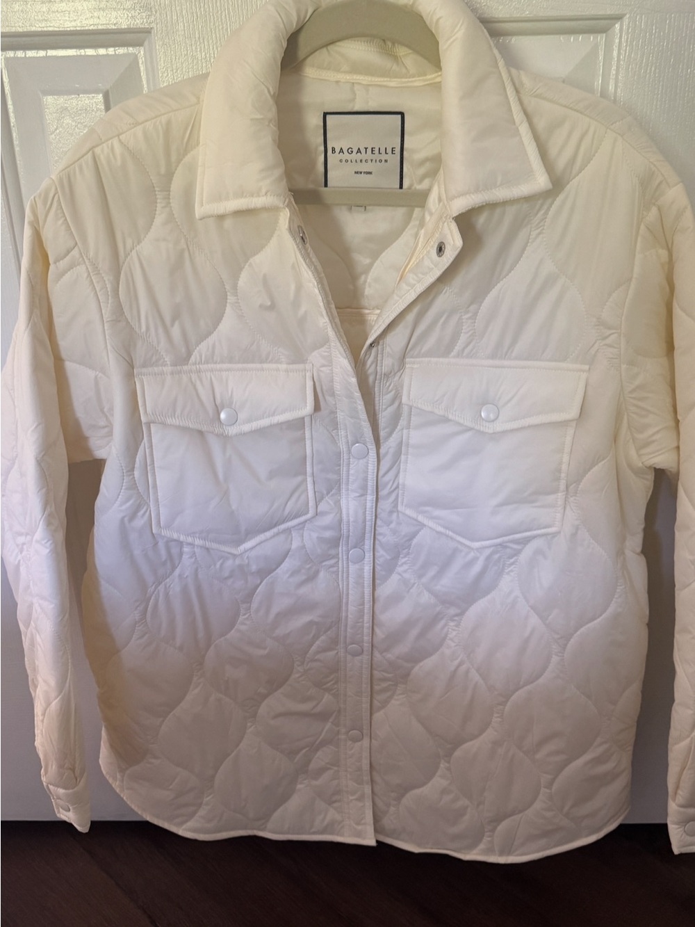 bagatelle Cream Quilted Puffer Jacket with Front Pockets
